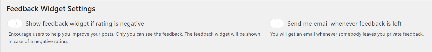 Feedback Widget Settings