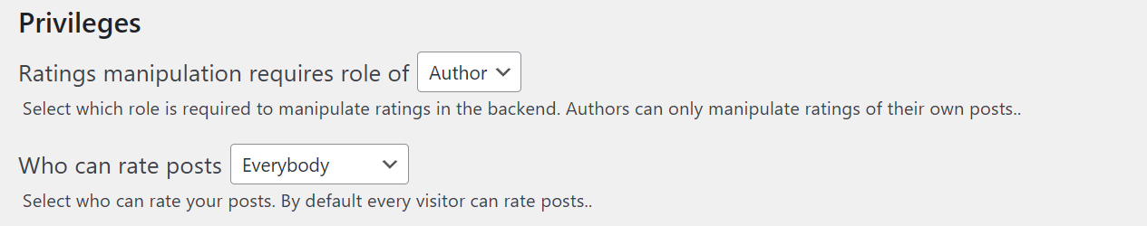 Choose who can rate your posts